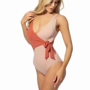 Slimming Two-Tone Women Swim One Piece